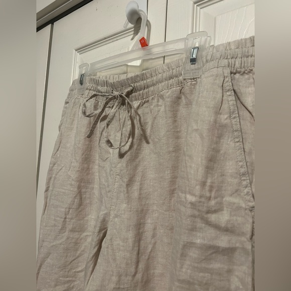 NWOT H&M Beige Straight Leg Linen Pants - Picture 6 of 9